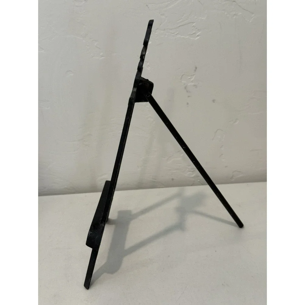 Vintage Cast Iron Metal Pagoda Easel MidCentury Modern Japanese Style Embellish